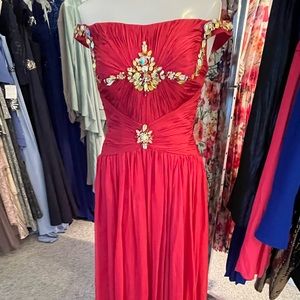 Silk chiffon dress with beautiful beading details - size 2